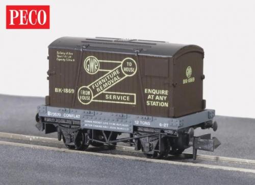 NR-20 Peco GWR Furniture Removals Container & Conflat Wagon